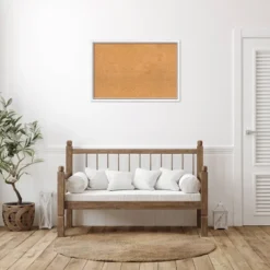 38"x26" Morgan Wood Frame Natural Cork Board White/Blue - Amanti Art: Bulletin Board For Office, Wall Mounted -Amanti Art GUEST e4a11dcc 8b9d 4655 a4ce c4f7191585cf