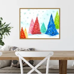 24" X 18" Magic Christmas Trees I By PI Studio Framed Canvas Wall Art - Amanti Art -Amanti Art GUEST e4a541f3 c024 4b9e 8fca ba5535c22769