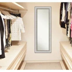 19" X 53" Salon Silver Framed On The Door Mirror - Amanti Art -Amanti Art GUEST e57220db 528f 4fe6 9fec 88bd03df4c79