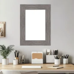 Amanti Art Pinstripe Plank Grey Framed Dry Erase Magnetic Board -Amanti Art GUEST e60d282b d016 4250 bea0 887bf2d7c395
