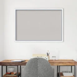 Amanti Art 38"x26" Morgan Wood Frame Gray Cork Board White/Blue - : Wall Mounted Bulletin Board, Custom Framed, Organizational Tool -Amanti Art GUEST e62c33b0 956e 42cf 8236 f1af9fba25da