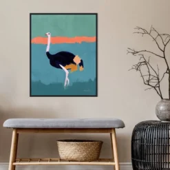 22" X 28" Ostrich By Pamela Munger Framed Canvas Wall Art Black - Amanti Art -Amanti Art GUEST e654963f e8b6 4da2 a07e ecdd63ea6da3