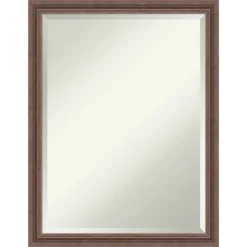 Amanti Art Distressed Rustic Brown Beveled Wood Bathroom Wall Mirror -Amanti Art GUEST e6a800d1 1d37 440f 92f5 af62cacce07a