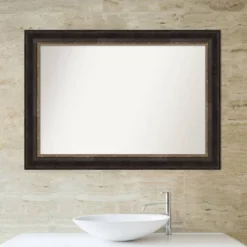 42" X 30" Non-Beveled Varied Black Bathroom Wall Mirror - Amanti Art -Amanti Art GUEST e72e44bb c922 423d bb9d 65d1cb631cd1