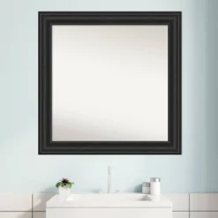 32" X 32" Non-Beveled Shipwreck Black Bathroom Wall Mirror - Amanti Art -Amanti Art GUEST e7f995ed 2c0b 4566 ac6b a41346a572d0