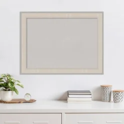 32"x24" Cottage Wood Frame Gray Cork Board White/Silver - Amanti Art -Amanti Art GUEST e88045d2 2778 4186 850e 8d26df301b5c