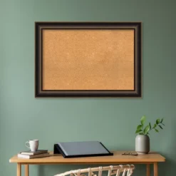 42"x30" Villa Wood Frame Natural Cork Board Oil Rubbed Bronze - Amanti Art: Wall Mount, Custom Crafted, Home & Office Decor -Amanti Art GUEST e9862269 613d 4676 be79 7e23fda01583