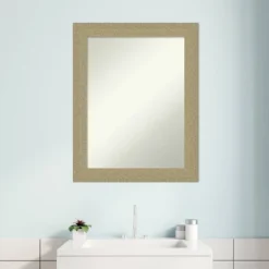 22" X 28" Non-Beveled Mosaic Bathroom Wall Mirror Gold - Amanti Art -Amanti Art GUEST e9adf3de 3588 4e57 85c5 8d4bf82bc211