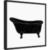 16" X 16" Bathroom Puns I No Words By Becky Thorns Framed Canvas Wall Art Black - Amanti Art