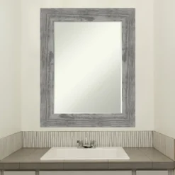 Amanti Art Bridge Petite Bevel Wood Bathroom Wall Mirror -Amanti Art GUEST eb9d1a76 83ae 466e be08 afcde5910e5f