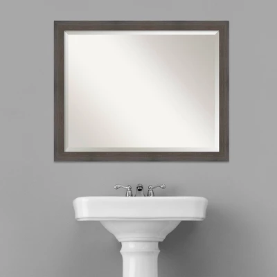 Hardwood Narrow Framed Bathroom Vanity Wall Mirror - Amanti Art 6 Hardwood Narrow Framed Bathroom Vanity Wall Mirror - Amanti Art - Image 4