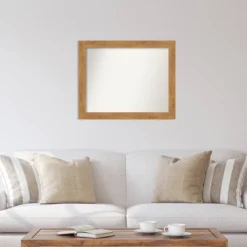 32" X 26" Non-Beveled Carlisle Blonde Wood Wall Mirror - Amanti Art -Amanti Art GUEST ed2c533a 22dd 4175 9113 317702af081a