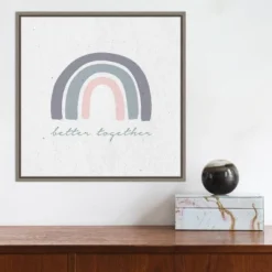 16" X 16" Better Together I By Wild Apple Portfolio Framed Canvas Wall Art Gray Wash - Amanti Art -Amanti Art GUEST ed36db8f 0393 42f5 9973 3b0e6f03df87