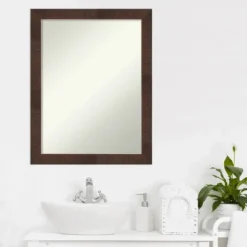 21" X 27" Non-Beveled Wild Wood Brown Narrow Bathroom Wall Mirror - Amanti Art 14 21" X 27" Non-Beveled Wild Wood Brown Narrow Bathroom Wall Mirror - Amanti Art -Amanti Art GUEST ee0ca0f9 e1f0 4e84 b0a5 a2700026e1b7