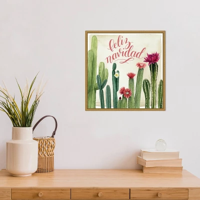 16" X 16" Christmas Cactus I Feliz Navidad By Grace Popp Framed Canvas Wall Art - Amanti Art 7 16" X 16" Christmas Cactus I Feliz Navidad By Grace Popp Framed Canvas Wall Art - Amanti Art - Image 5