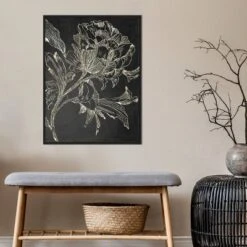 22" X 30" Golden Flower Folklore I By Asia Jensen Framed Canvas Wall Art Black - Amanti Art -Amanti Art GUEST eed74039 ff93 4066 9e16 ca0a663cc219