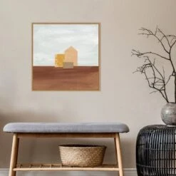 22" X 22" Homey Landscape II By Courtney Prahl Framed Canvas Wall Art Light Brown - Amanti Art -Amanti Art GUEST ef0912d5 98ab 46a1 aa4e 9aceecf8cca0