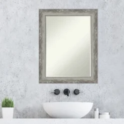 Amanti Art Waveline Silver Narrow Petite Bevel Bathroom Wall Mirror 28.5 X 22.5 In. 14 Amanti Art Waveline Silver Narrow Petite Bevel Bathroom Wall Mirror 28.5 X 22.5 In. -Amanti Art GUEST ef5594bb 017f 4d54 aae0 88284a33930d