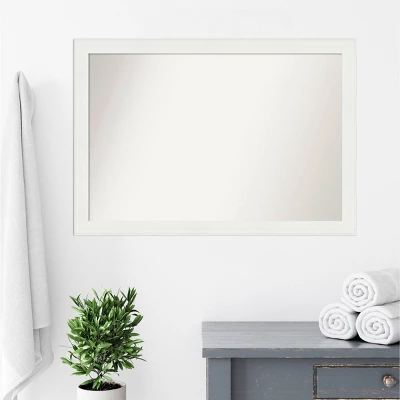 40" X 28" Non-Beveled Vanity White Narrow Bathroom Wall Mirror - Amanti Art 10 40" X 28" Non-Beveled Vanity White Narrow Bathroom Wall Mirror - Amanti Art - Image 8