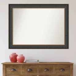 44" X 33" Non-Beveled Thomas Black Bronze Wall Mirror - Amanti Art: Modern Rectangular, Polystyrene Frame, Includes Mount Hardware -Amanti Art GUEST ef6a6164 60ef 445d 8b88 c3f29e852ea8