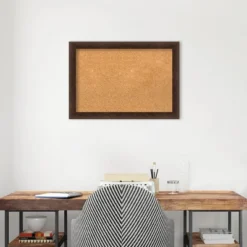 27"x19" Narrow Wood Frame Cork Board Warm Walnut - Amanti Art -Amanti Art GUEST eff9f602 3a70 4f9d 847a 91b806964e35