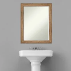 Amanti Art Owl Brown Narrow Petite Bevel Wood Bathroom Wall Mirror 27.5 X 21.5 In. -Amanti Art GUEST f05acbbe 5fa8 4973 a5e8 c9319817230b
