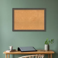 39"x27" Upcycled Wood Frame Cork Board With Wall Mount - Amanti Art: Custom Framing, Bulletin Board -Amanti Art GUEST f0607a79 d5ae 47e1 b4e7 db15a83faefd