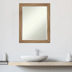 Amanti Art Owl Brown Narrow Petite Bevel Wood Bathroom Wall Mirror 27.5 X 21.5 In. -Amanti Art GUEST f0cfd83e 5cca 45f4 8aff dc4b0cb066b3