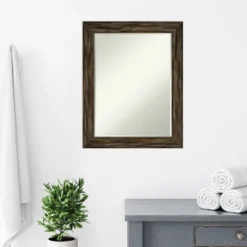 Amanti Art Fencepost Narrow Petite Bevel Wood Bathroom Wall Mirror -Amanti Art GUEST f11f66f6 682f 428d 82b0 a6b7165d16c5