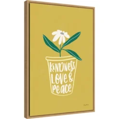 16" X 23" Home Grown II By Becky Thorns Framed Canvas Wall Art Light Brown - Amanti Art