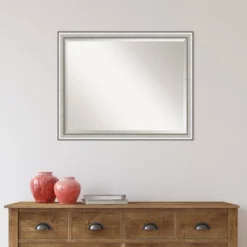 31" X 25" Beveled Salon Silver Narrow Wall Mirror - Amanti Art -Amanti Art GUEST f259d4ad 1b6a 4c88 9d2d 9230f7b0a9f2