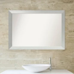 40" X 28" Non-Beveled Wood Bathroom Wall Mirror Brushed Sterling Silver - Amanti Art 13 40" X 28" Non-Beveled Wood Bathroom Wall Mirror Brushed Sterling Silver - Amanti Art -Amanti Art GUEST f2c37b82 a2eb 4424 99af 8a8fa45712fa