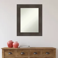 24" X 30" Non-Beveled William Rustic Woodgrain Bathroom Wall Mirror - Amanti Art -Amanti Art GUEST f2f4a9dd c573 410c ba20 00362bdb93f1