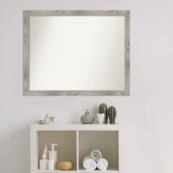 31" X 25" Non-Beveled Dove Square Bathroom Wall Mirror Gray Wash - Amanti Art -Amanti Art GUEST f359d989 0f47 4cc8 beac 85243cbf6e0e