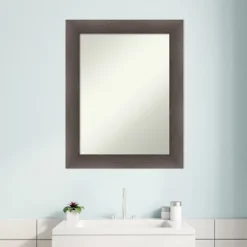 Hardwood Non-Beveled Wood Bathroom Wall Mirror -Amanti Art GUEST f3771e9f 0a08 4998 922c a5cc04666d37
