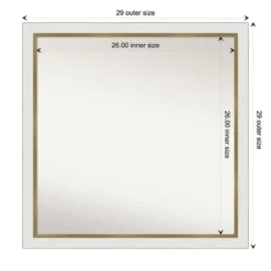 29" X 29" Non-Beveled Eva White Gold Narrow Wall Mirror - Amanti Art: Modern Square, Polystyrene Frame 17 29" X 29" Non-Beveled Eva White Gold Narrow Wall Mirror - Amanti Art: Modern Square, Polystyrene Frame -Amanti Art GUEST f39a2803 05b1 4bf2 a705 323594de3a30