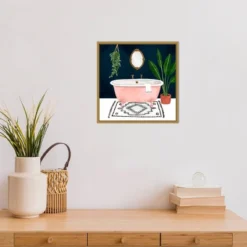 16" X 16" Boho Bath II By Victoria Borges Framed Canvas Wall Art - Amanti Art -Amanti Art GUEST f4cf2800 aff3 40b7 8b24 657b703e2621