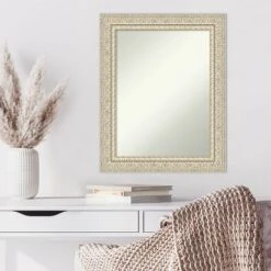 24" X 30" Non-Beveled Fair Baroque Cream Wood Wall Mirror - Amanti Art -Amanti Art GUEST f580d640 aad5 41c2 9ecf 99bf00b0f61e