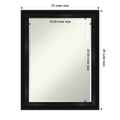 Amanti Art Grand Black Narrow Petite Bevel Bathroom Wall Mirror 28 X 22 In. 5 Amanti Art Grand Black Narrow Petite Bevel Bathroom Wall Mirror 28 X 22 In. - Image 3