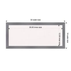32"x14" Edwin Wood Frame White Cork Board Gray - Amanti Art -Amanti Art GUEST f6c7f6d9 d743 43fd 8f0e 1935cb88b311