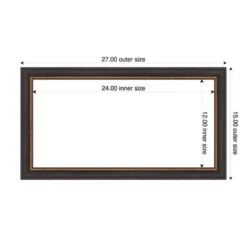 Amanti Art 15"x27" Ashton Black Framed Magnetic Dry Erase Board -Amanti Art GUEST f6e3a320 5905 4397 994a 98d6c8667639
