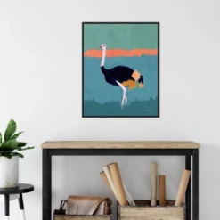 22" X 28" Ostrich By Pamela Munger Framed Canvas Wall Art Black - Amanti Art -Amanti Art GUEST f732c236 75b8 420c b7c9 a2ecdf1cdbbb