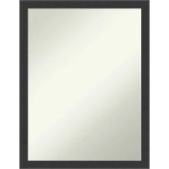 Mezzanotte Black Non-Beveled Wood Bathroom Wall Mirror -Amanti Art GUEST f7391490 0300 40ce 9dde 274253b2eb03