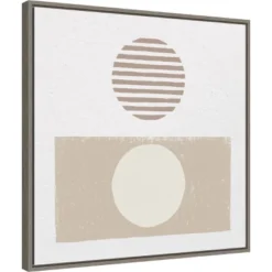 22" X 22" Reflection II Neutral By Moira Hershey Framed Canvas Wall Art Gray Wash - Amanti Art