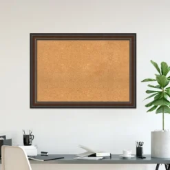 Amanti Art Cyprus Walnut Wood Framed Corkboard, Natural Cork -Amanti Art GUEST f8f0d83a 4325 4a31 a328 e3aac99720c6