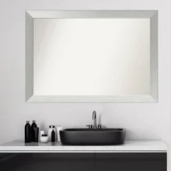 40" X 28" Non-Beveled Wood Bathroom Wall Mirror Brushed Sterling Silver - Amanti Art 15 40" X 28" Non-Beveled Wood Bathroom Wall Mirror Brushed Sterling Silver - Amanti Art -Amanti Art GUEST f8fbca87 70bf 4499 b177 e741d96756eb