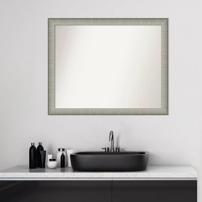 31" X 25" Non-Beveled Elegant Narrow Bathroom Wall Mirror Brushed Pewter - Amanti Art 9 31" X 25" Non-Beveled Elegant Narrow Bathroom Wall Mirror Brushed Pewter - Amanti Art - Image 7