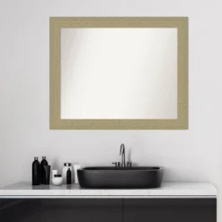 32" X 26" Non-Beveled Mosaic Bathroom Wall Mirror Gold - Amanti Art -Amanti Art GUEST fa7685d3 0a9a 4b4c b2c8 3d91b6e46dd8