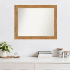 32" X 26" Non-Beveled Carlisle Blonde Wood Wall Mirror - Amanti Art -Amanti Art GUEST fa9a9564 99c6 4a90 a9de dcaa604ea600