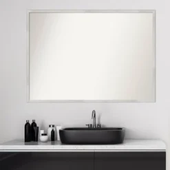 40" X 29" Non-Beveled Svelte Silver Wood Bathroom Wall Mirror - Amanti Art 16 40" X 29" Non-Beveled Svelte Silver Wood Bathroom Wall Mirror - Amanti Art -Amanti Art GUEST fb742873 f026 4d0f ab64 527a6bb9e494